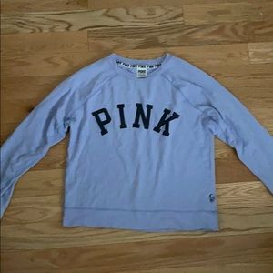 light blue victoria secret/pink crew neck